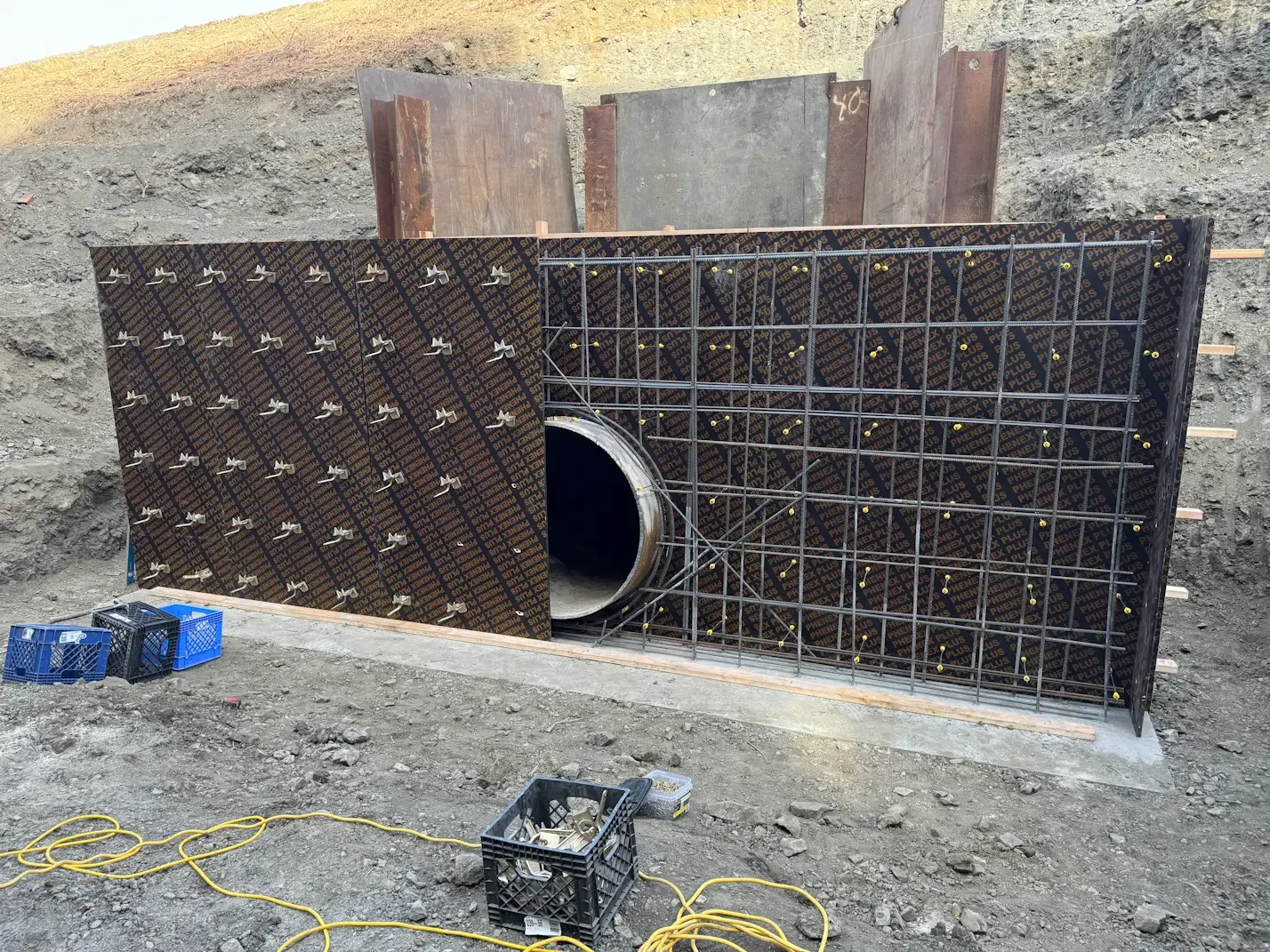 Headwall for drainage improvements at HWY 46 in Paso Robles, CA