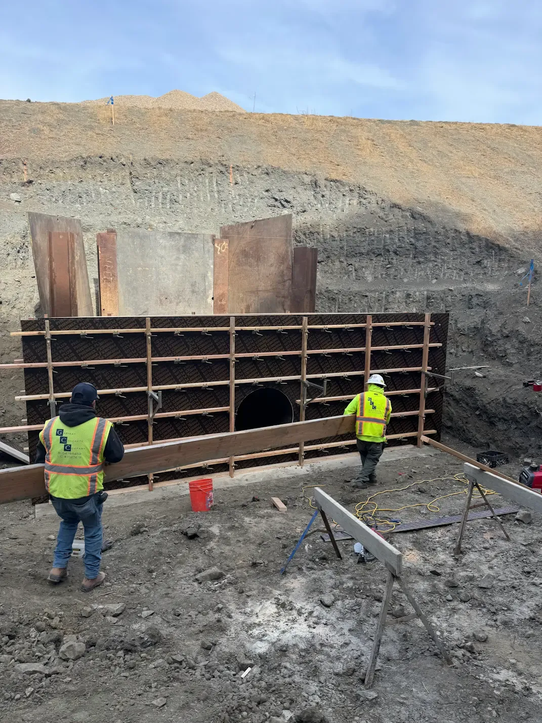Headwall for drainage improvements at HWY 46 in Paso Robles, CA