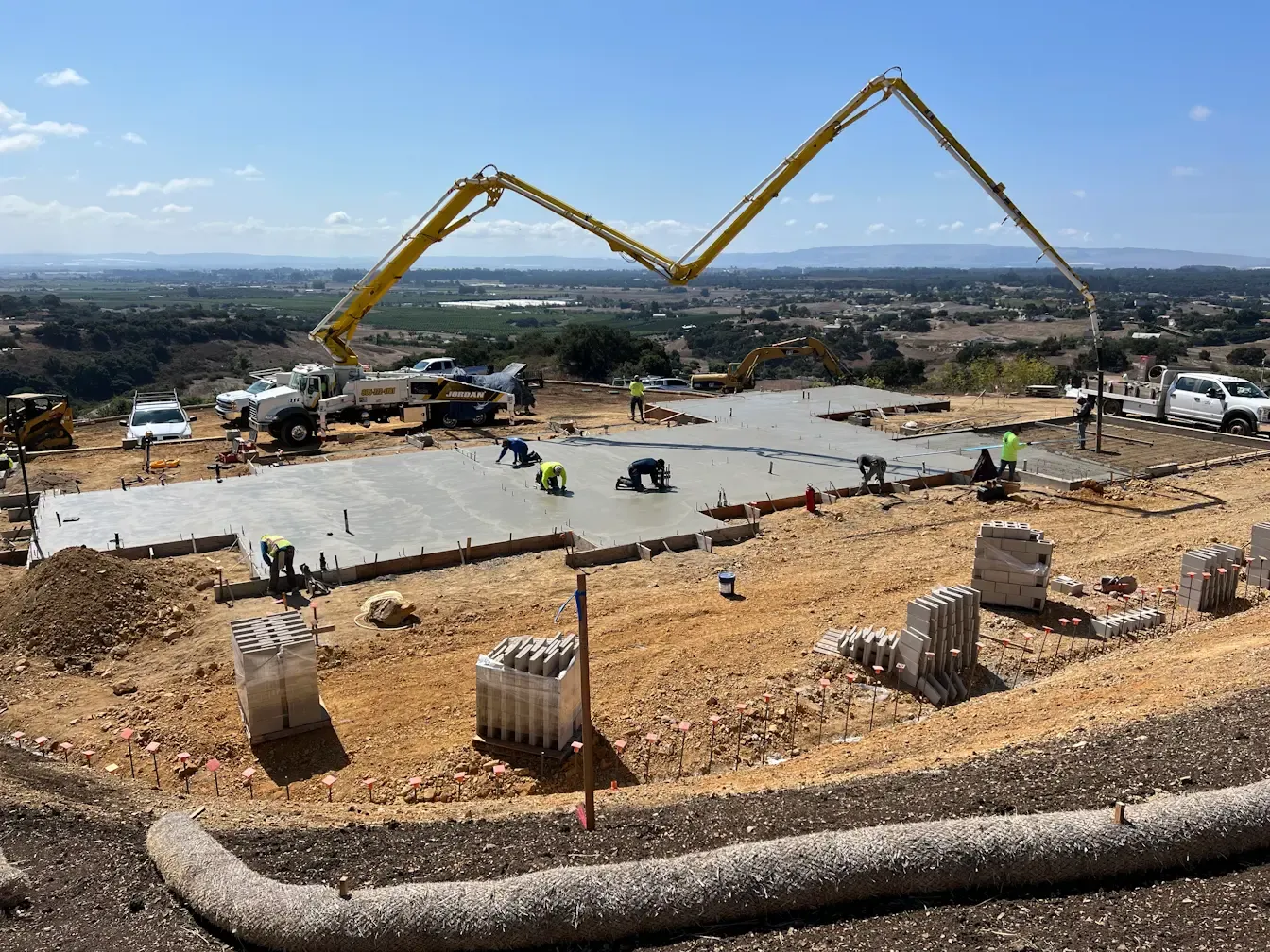 Custom residence foundation pour in Nipomo, CA
