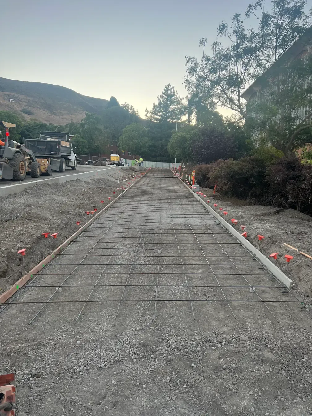 rebar for concrete walkway at Cal Poly, San Luis Obispo, CA