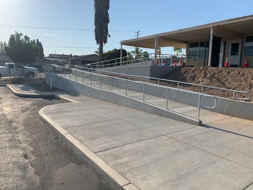 ADA ramp with Retaining walls at Pine Grove Elementary, Santa Maria, CA