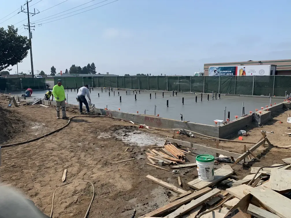Laundromat foundation prep in Santa Maria, CA