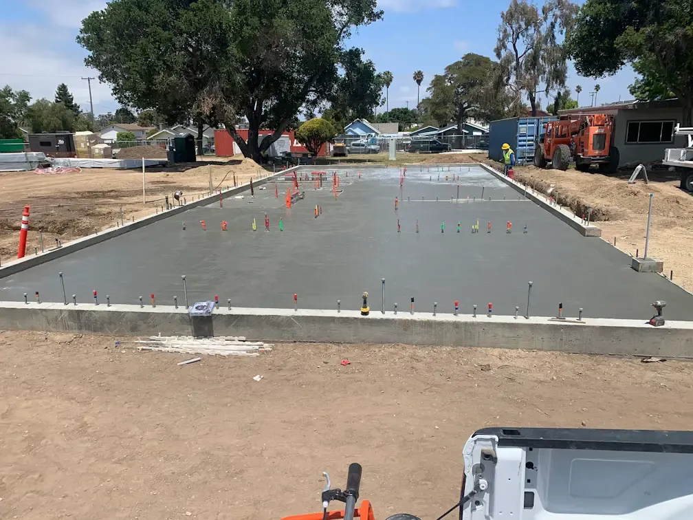 Poured Slab on Grade for new Admin Building at Orcutt Jr. High in Santa Maria, CA