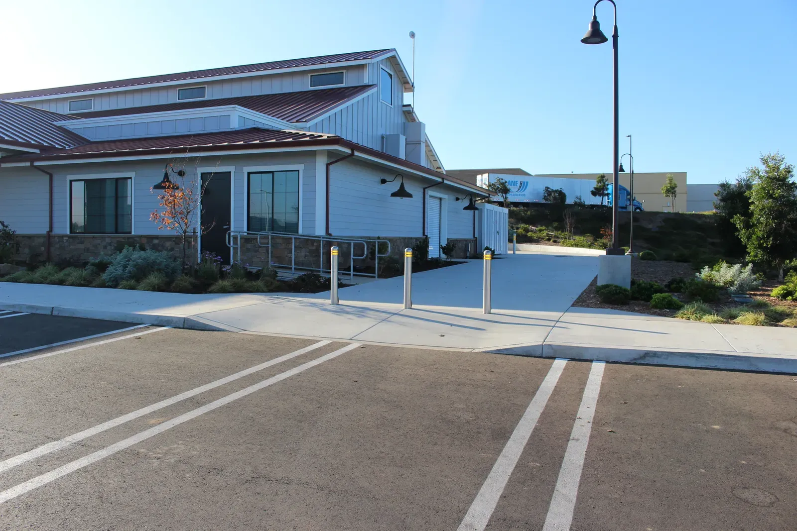 Concrete walkway and curb at the Santa Maria Japanese Community Center in Santa Maria, CA